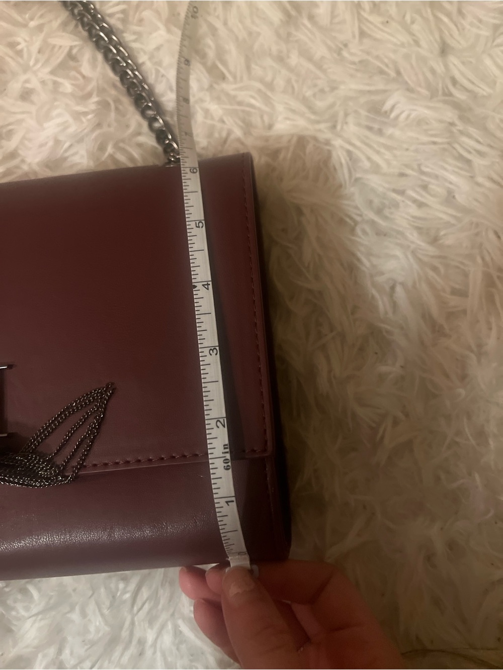Badgley Mischka Metal Fringe Crossbody in Wine - Picture 12 of 13
